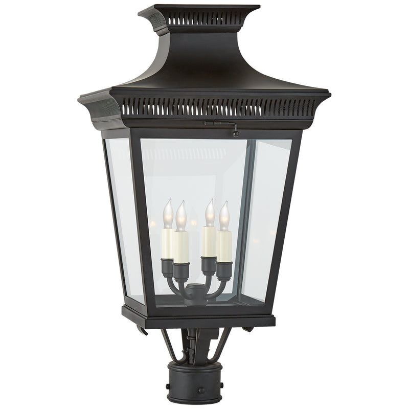 Visual Comfort Signature CHO 7055BLK-CG Four Light Post Lantern, Black