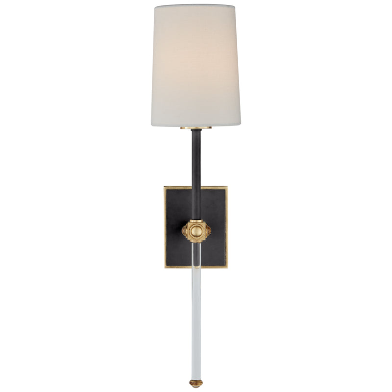 Visual Comfort Signature JN 2051MBK/CG-L One Light Wall Sconce, Matte Black and Crystal