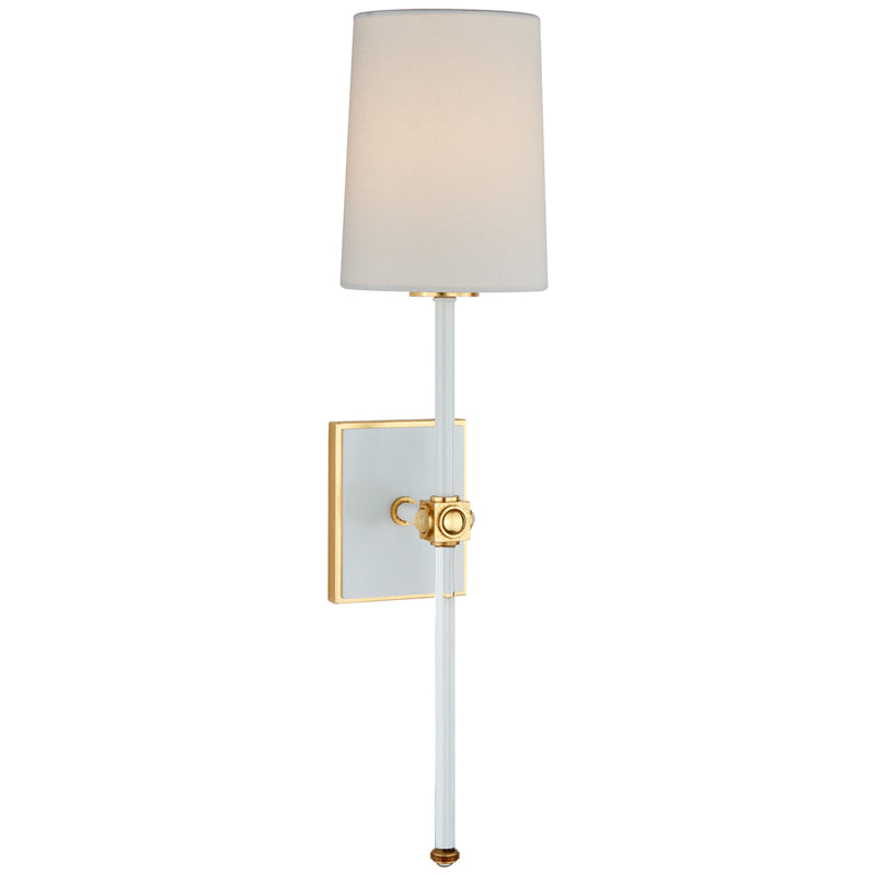Visual Comfort Signature JN 2051WHT/CG-L One Light Wall Sconce, White and Crystal