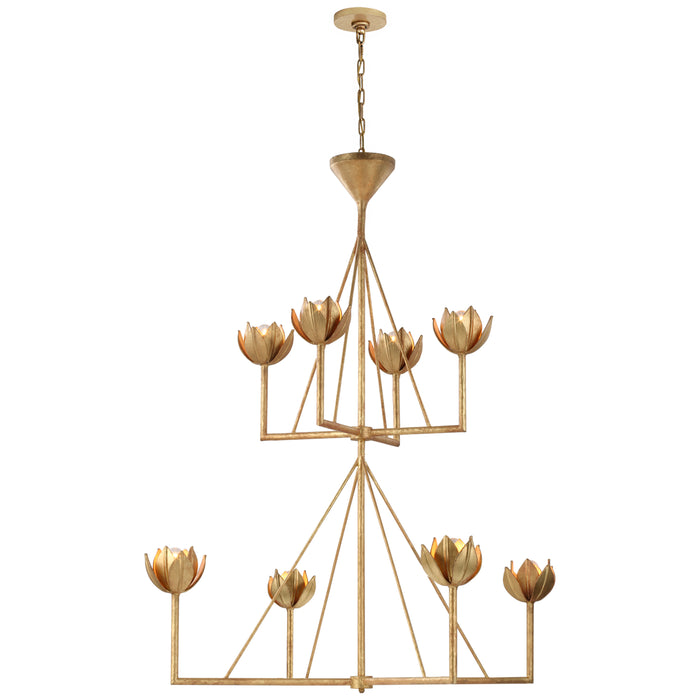 Visual Comfort Signature JN 5006AGL Eight Light Chandelier, Antique Gold Leaf