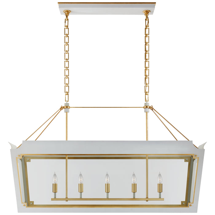 Visual Comfort Signature JN 5023SW/G-CG Five Light Linear Lantern, Soft White and Gild