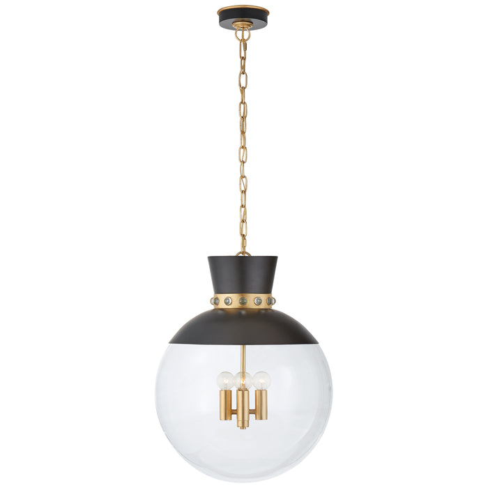 Visual Comfort Signature JN 5052MBK/G-CG Four Light Pendant, Matte Black and Gild