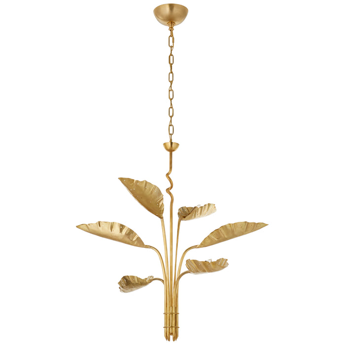 Visual Comfort Signature JN 5517AB Six Light Chandelier, Antique-Burnished Brass