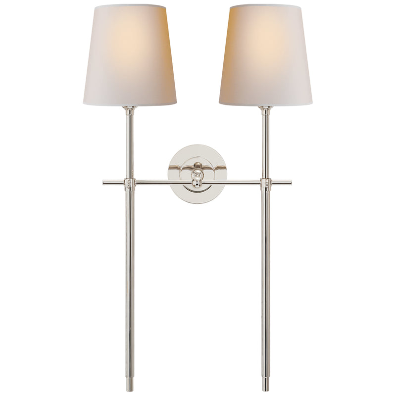 Visual Comfort Signature TOB 2025PN-NP Two Light Wall Sconce, Polished Nickel