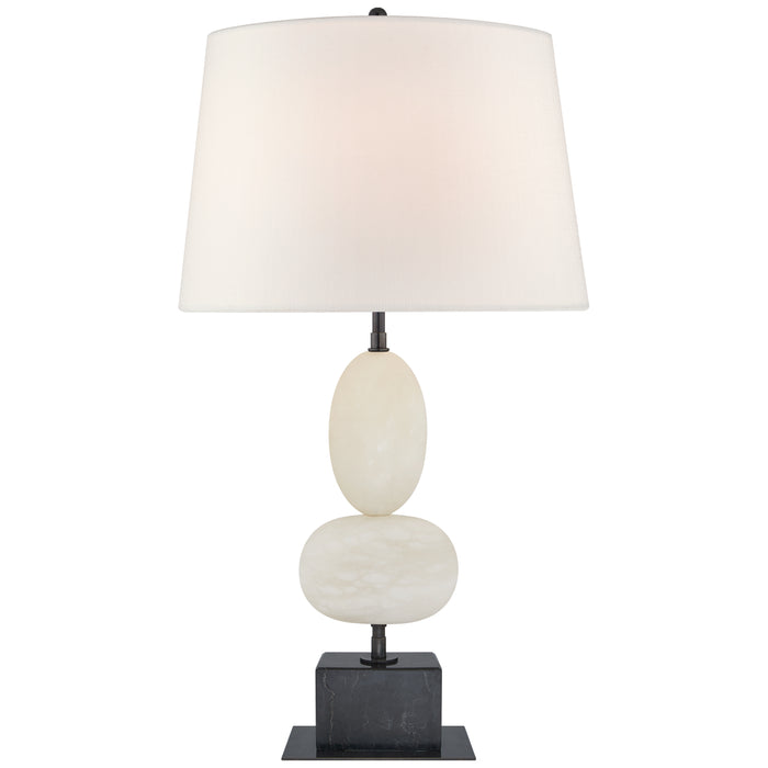 Visual Comfort Signature TOB 3980ALB/BM-L One Light Table Lamp, Alabaster and Black Marble