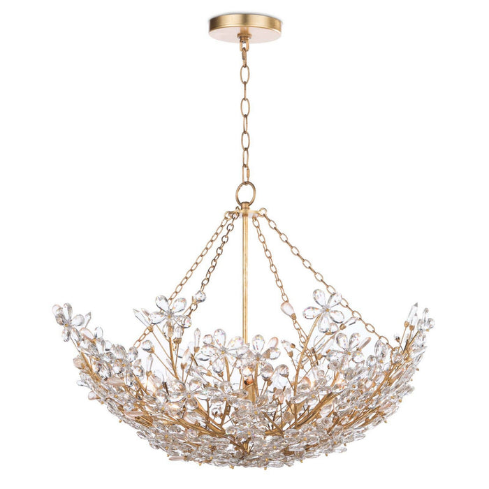 Regina Andrew 16-1174GL Six Light Chandelier, Gold Leaf