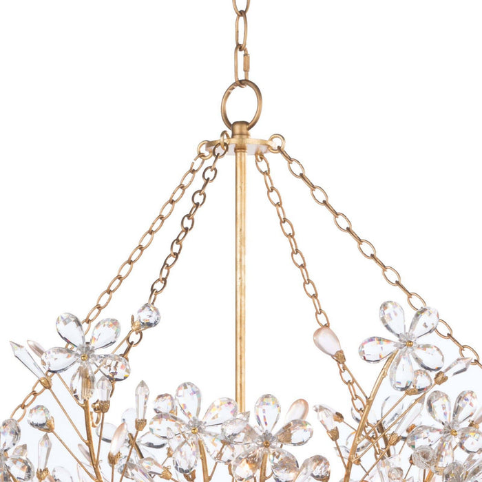 Regina Andrew 16-1174GL Six Light Chandelier, Gold Leaf