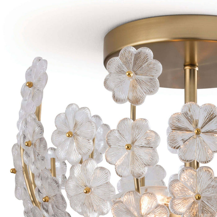 Regina Andrew 16-1176 Two Light Flush Mount, Natural Brass