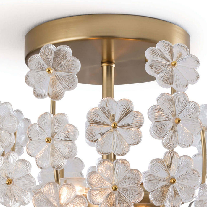Regina Andrew 16-1176 Two Light Flush Mount, Natural Brass