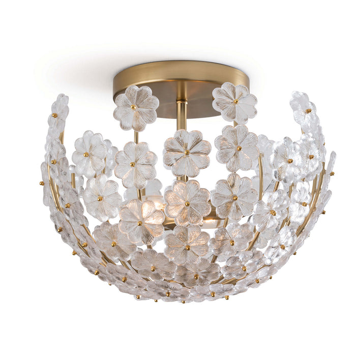 Regina Andrew 16-1176 Two Light Flush Mount, Natural Brass