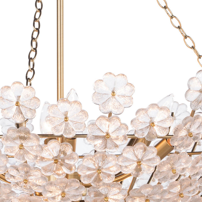 Regina Andrew 16-1177 12 Light Chandelier, Natural Brass