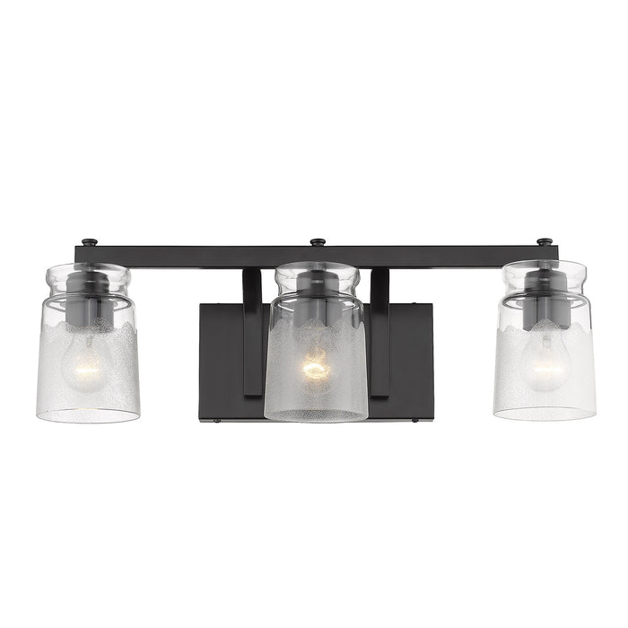 Golden 1405-BA3 BLK-CAG Three Light Bath Vanity, Matte Black