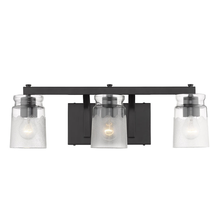 Golden 1405-BA3 BLK-CAG Three Light Bath Vanity, Matte Black