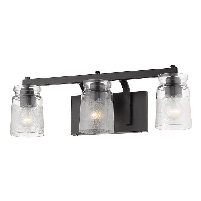 Golden 1405-BA3 BLK-CAG Three Light Bath Vanity, Matte Black