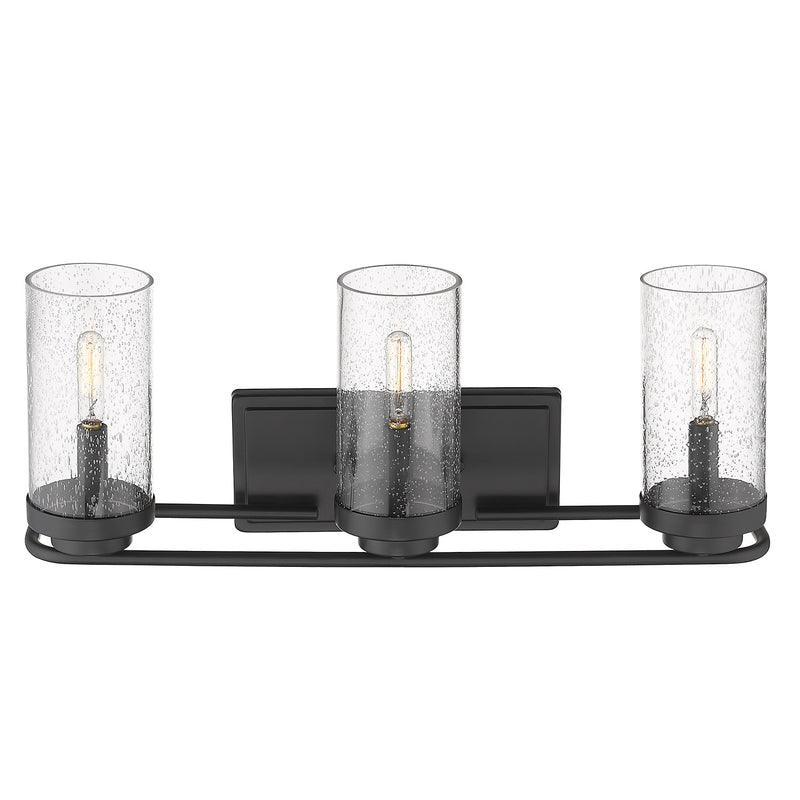 Golden 2380-BA3 BLK-SD Three Light Bath Vanity, Matte Black
