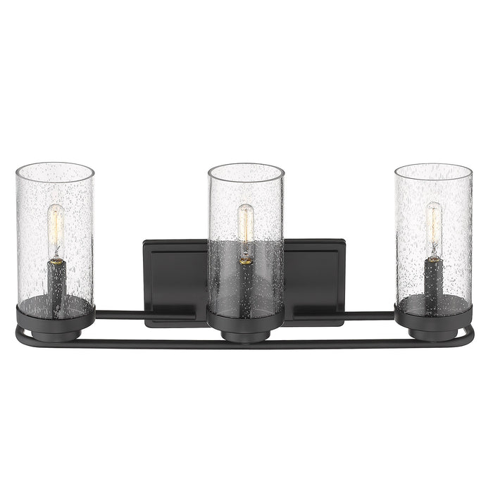 Golden 2380-BA3 BLK-SD Three Light Bath Vanity, Matte Black