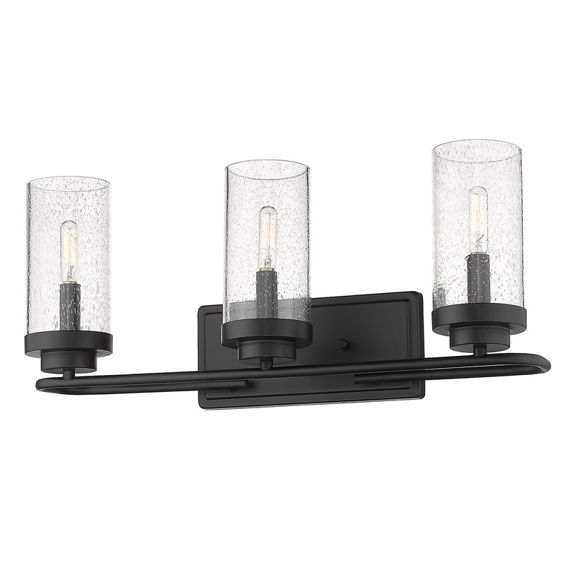 Golden 2380-BA3 BLK-SD Three Light Bath Vanity, Matte Black