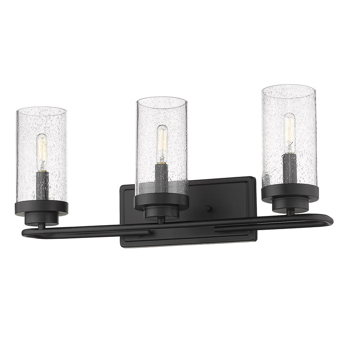 Golden 2380-BA3 BLK-SD Three Light Bath Vanity, Matte Black