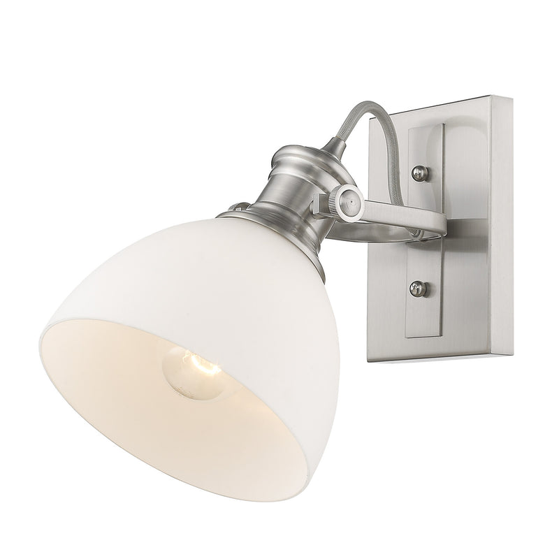 Golden 3118-BA1 PW-OP One Light Bath Vanity, Pewter