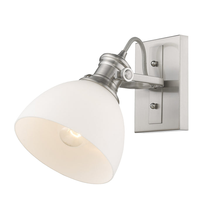 Golden 3118-BA1 PW-OP One Light Bath Vanity, Pewter
