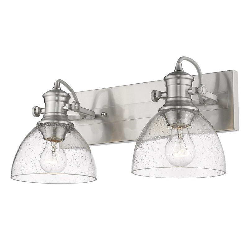 Golden 3118-BA2 PW-SD Two Light Bath Vanity, Pewter