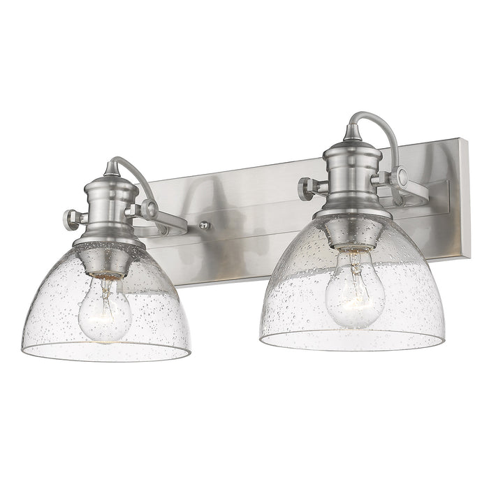 Golden 3118-BA2 PW-SD Two Light Bath Vanity, Pewter