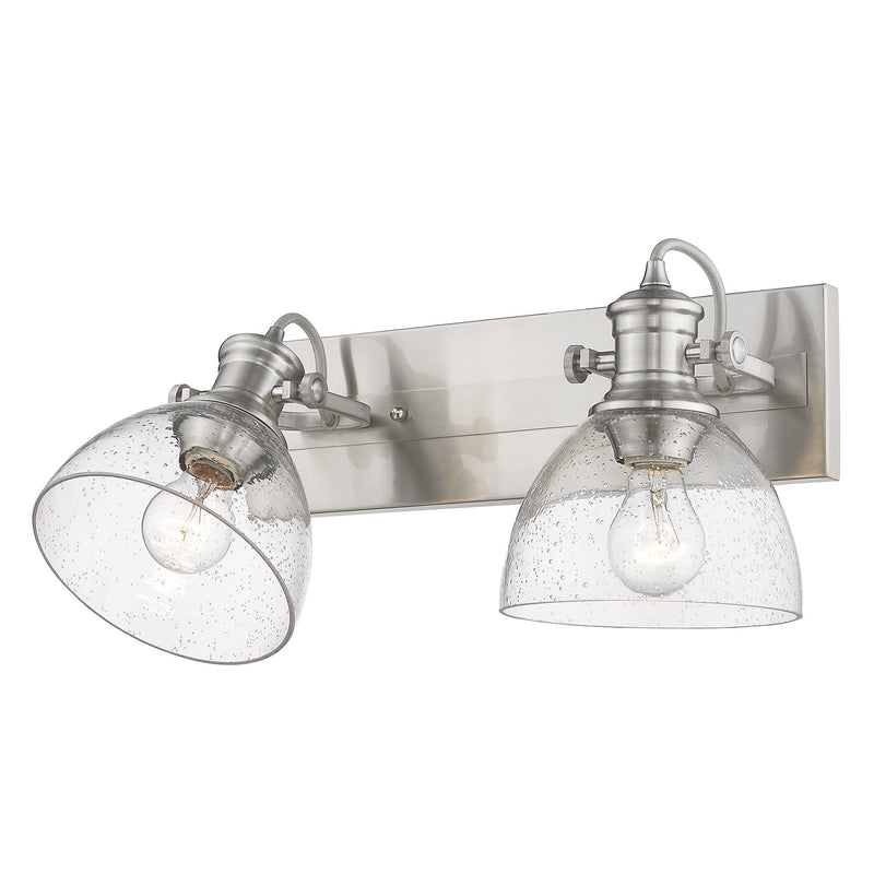 Golden 3118-BA2 PW-SD Two Light Bath Vanity, Pewter
