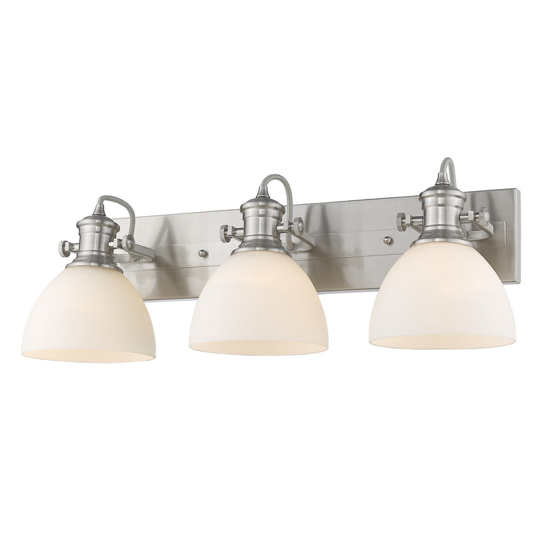 Golden 3118-BA3 PW-OP Three Light Bath Vanity, Pewter