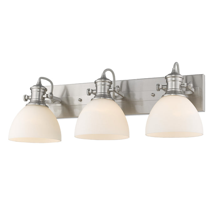 Golden 3118-BA3 PW-OP Three Light Bath Vanity, Pewter