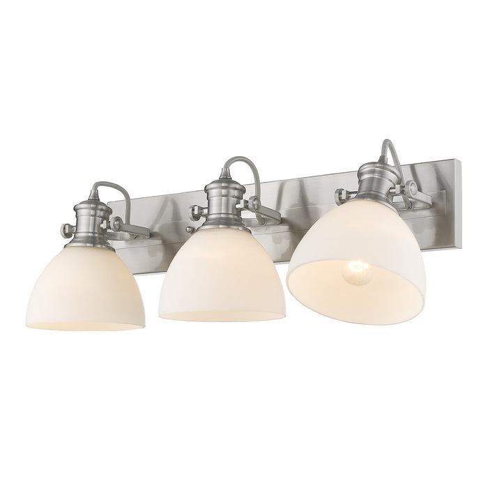 Golden 3118-BA3 PW-OP Three Light Bath Vanity, Pewter