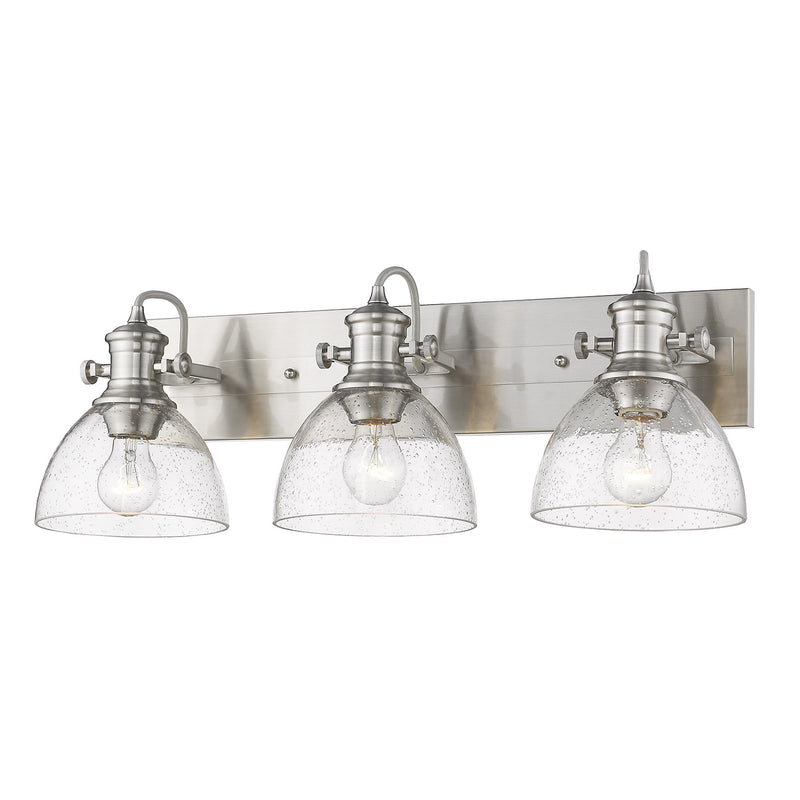 Golden 3118-BA3 PW-SD Three Light Bath Vanity, Pewter