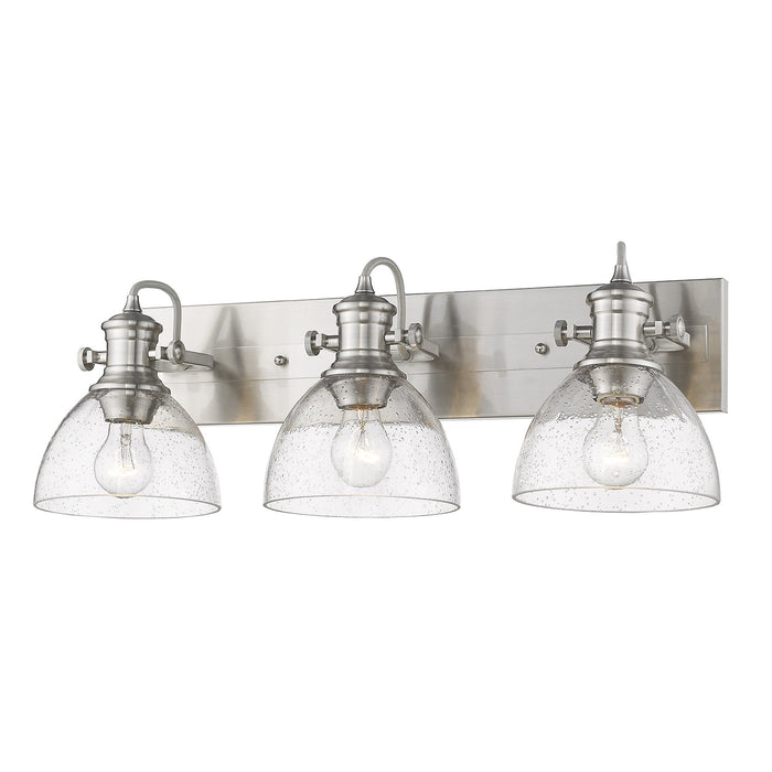 Golden 3118-BA3 PW-SD Three Light Bath Vanity, Pewter