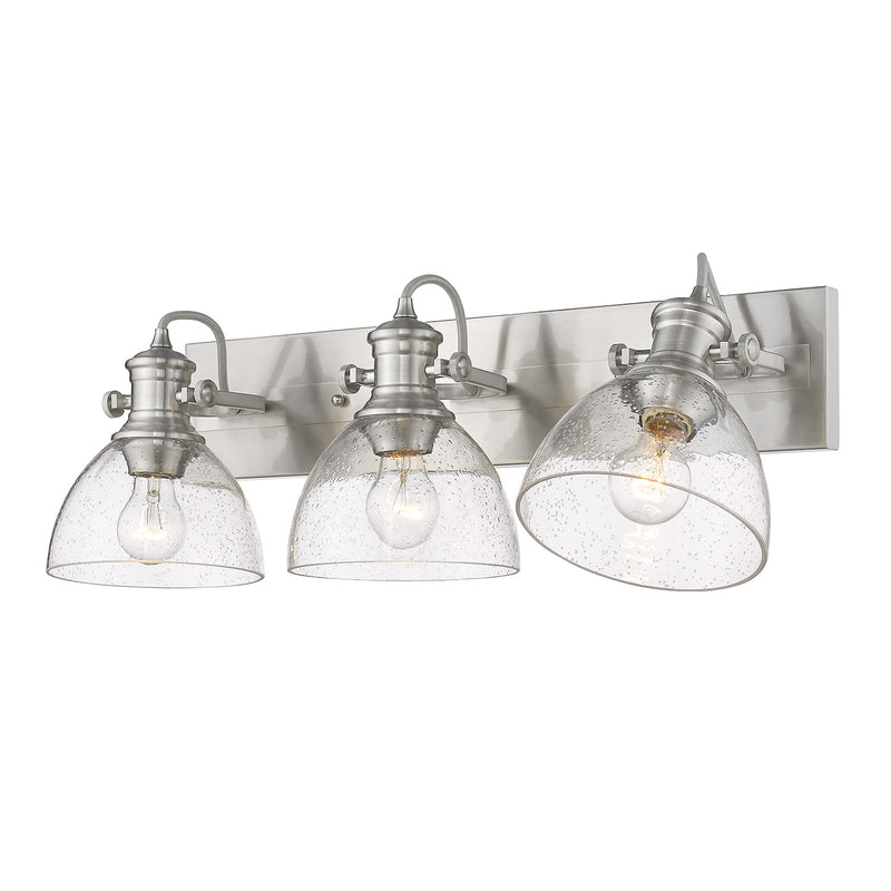 Golden 3118-BA3 PW-SD Three Light Bath Vanity, Pewter