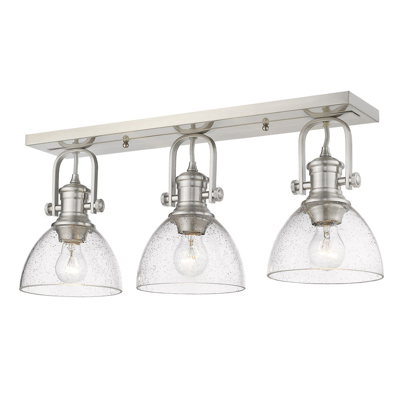 Golden 3118-BA3 PW-SD Three Light Bath Vanity, Pewter