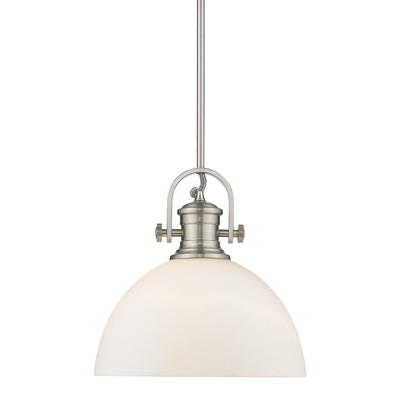 Golden 3118-L PW-OP One Light Pendant, Pewter