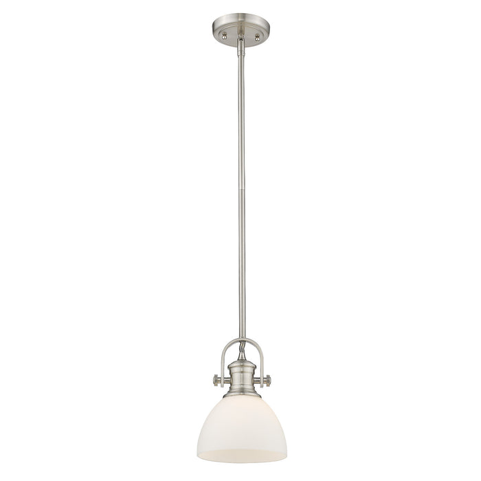 Golden 3118-M1L PW-OP One Light Mini Pendant, Pewter