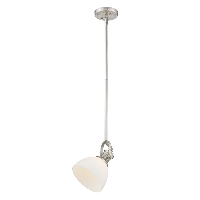 Golden 3118-M1L PW-OP One Light Mini Pendant, Pewter
