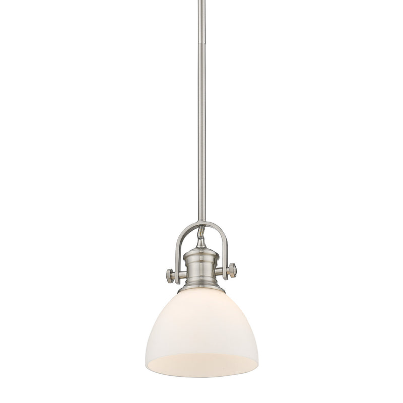 Golden 3118-M1L PW-OP One Light Mini Pendant, Pewter
