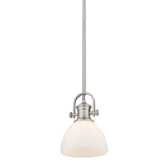 Golden 3118-M1L PW-OP One Light Mini Pendant, Pewter