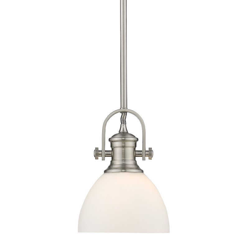 Golden 3118-M1L PW-OP One Light Mini Pendant, Pewter