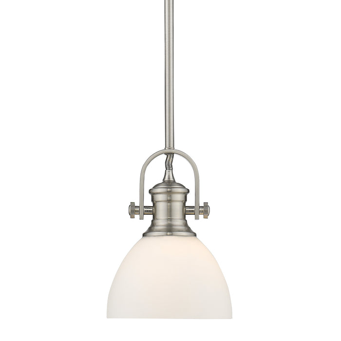 Golden 3118-M1L PW-OP One Light Mini Pendant, Pewter
