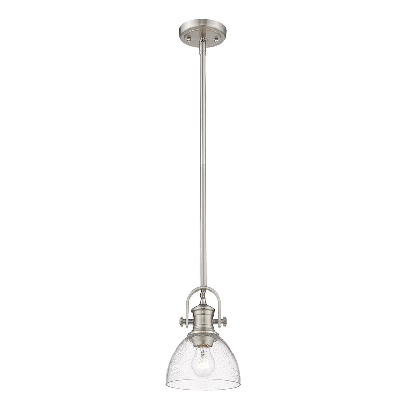 Golden 3118-M1L PW-SD One Light Mini Pendant, Pewter
