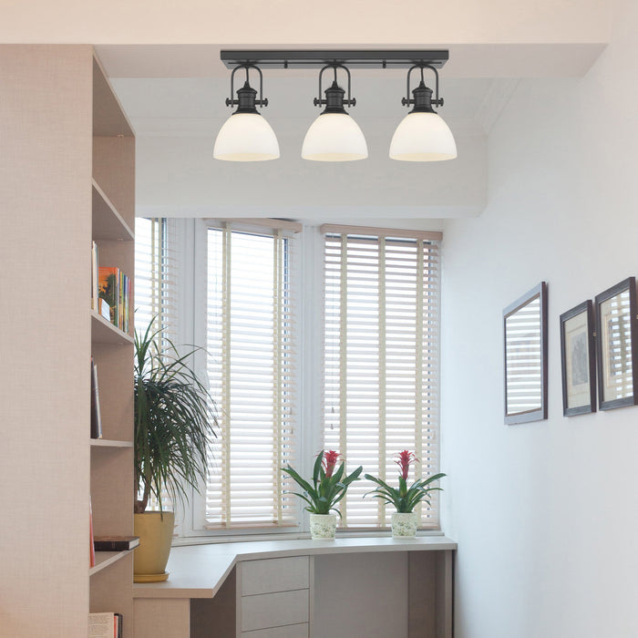 Golden 3118-SF BLK-OP One Light Semi-Flush Mount, Matte Black