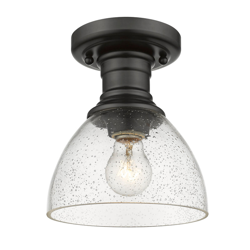 Golden 3118-SF BLK-SD One Light Semi-Flush Mount, Matte Black