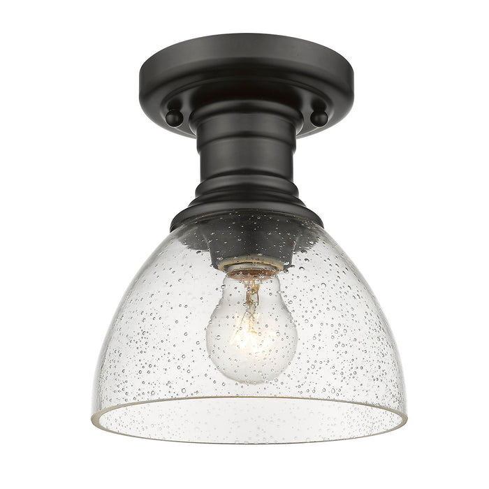 Golden 3118-SF BLK-SD One Light Semi-Flush Mount, Matte Black