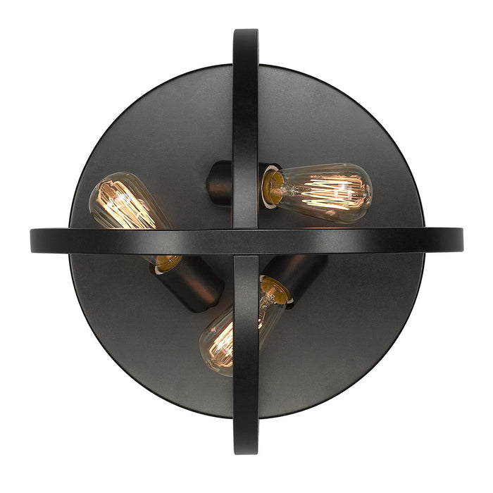 Golden 3167-FM15 EB Three Light Flush Mount, Etruscan Bronze