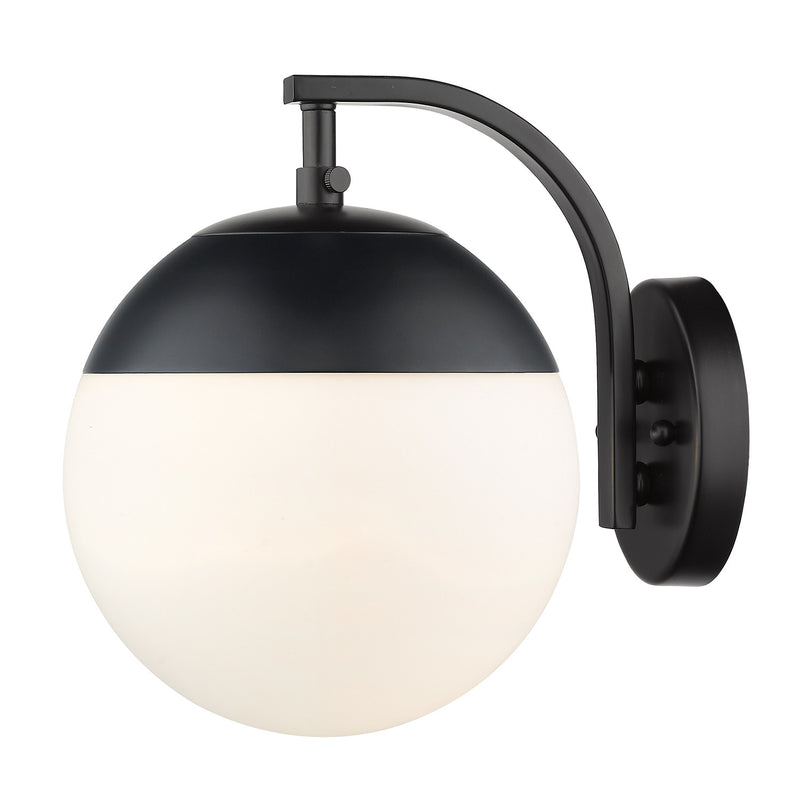 Golden 3218-1W BLK-BLK One Light Wall Sconce, Matte Black