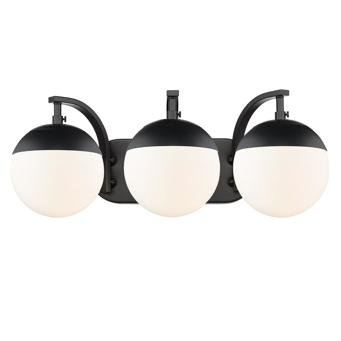 Golden 3218-BA3 BLK-BLK Three Light Bath Vanity, Matte Black