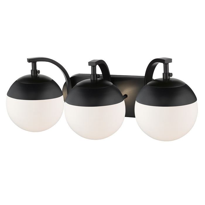 Golden 3218-BA3 BLK-BLK Three Light Bath Vanity, Matte Black