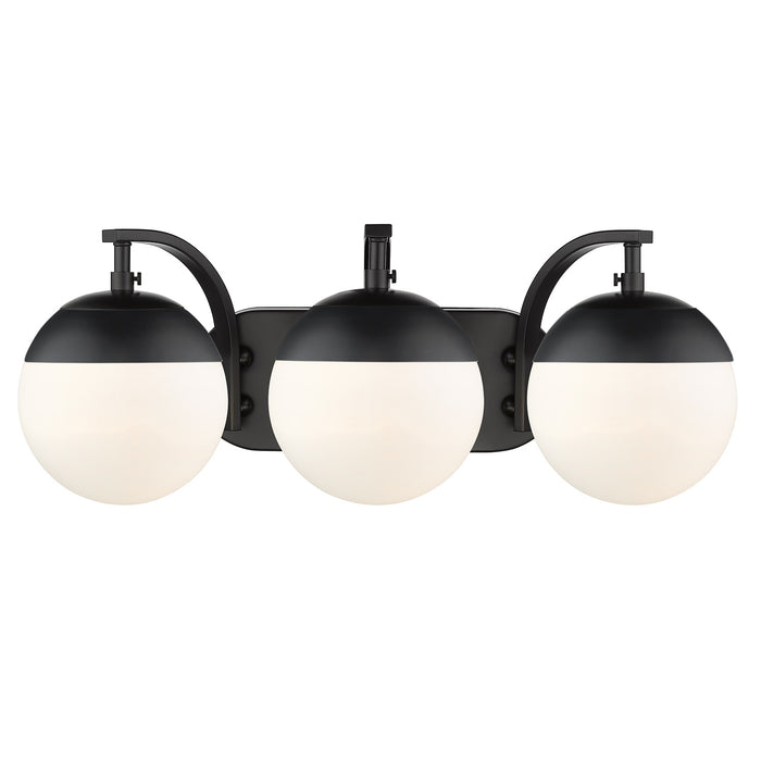 Golden 3218-BA3 BLK-BLK Three Light Bath Vanity, Matte Black